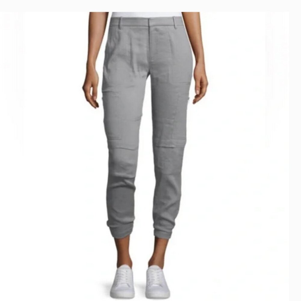 Vince gray linen-blend cargo joggers/ankle pants, Sz 4.